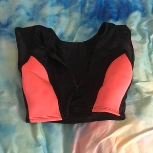 Black and pink rash guard/ swimsuit top!